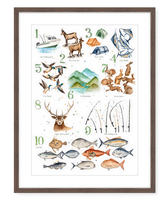 Hunting & Fishing 123 - Watercolour Art Print